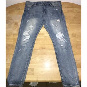 Crysp Denim‎ Jeans Mens Size 38 Distressed Medium Blue Denim 38x32